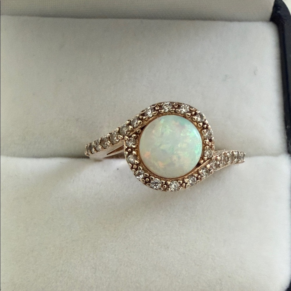 Sterling Silver with Gold Tone overlay Opalesque Women's Ring SZ 6